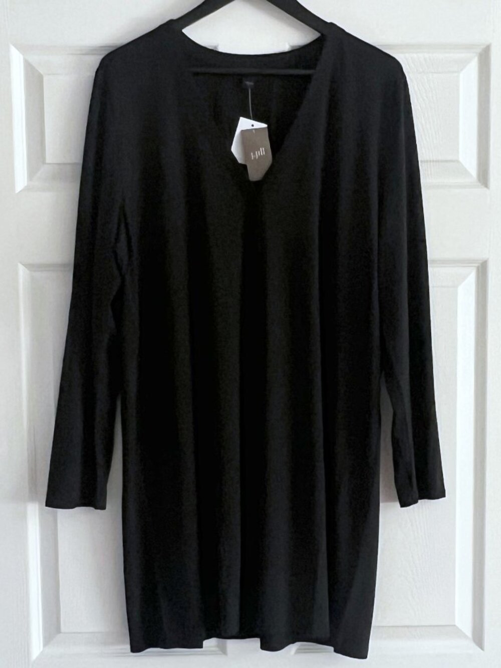 J.Jill Wearever Collection long black button front cardigan size XL NWT